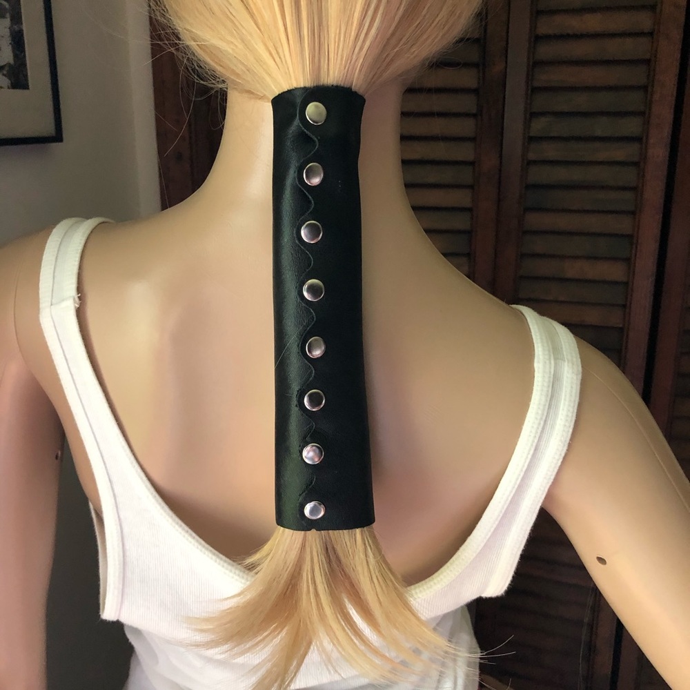 The Original Black Leather Biker Hair Glove